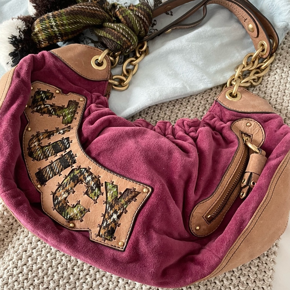 Authentic Juicy Couture | Y2K Vintage handbag with pom pom and scarf - Picture 2 of 10